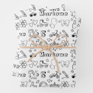 Gepersonaliseerde kleuren verjaardag regenbogen ee inpakpapier vel