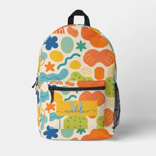 Gepersonaliseerde kleurensplash Abstract Bedrukte Rugzak (Voorkant)