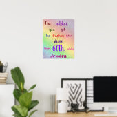 gepersonaliseerde kleurige 60e geboortedag naam poster (Thuiskantoor)