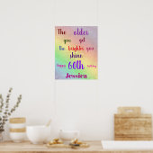 gepersonaliseerde kleurige 60e geboortedag naam poster (Keuken)
