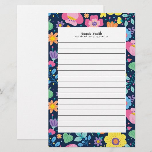 Gepersonaliseerde kleurige banketbakkerij briefpapier (Voorkant / Achterkant)