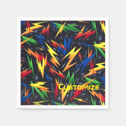 Gepersonaliseerde kleurige bliksem-Bolts Napkins. Servetten (Voorkant)