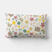 Gepersonaliseerde kleurige bloemkwekerij, licht ro kussen (Achterkant)