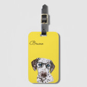 Gepersonaliseerde kleurige hipster Dalmatian Bagagelabel (Voorkant (verticaal))