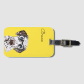 Gepersonaliseerde kleurige hipster Dalmatian Bagagelabel (Voorkant (horizontaal))