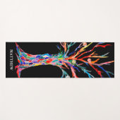 Gepersonaliseerde kleurige regenboogboom - zwart yogamat (Voorkant (horizontaal))