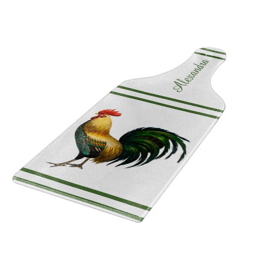 Gepersonaliseerde kleurige roestkip snijplank (Hoek)