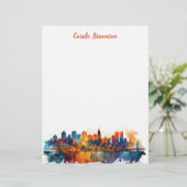 gepersonaliseerde kleurige skyline-benodigdheden briefhoofd (Staand voorkant)