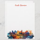 gepersonaliseerde kleurige skyline-benodigdheden briefhoofd (Voorkant / Achterkant)