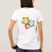 Gepersonaliseerde kleurige Tropische Hibiscus Flow T-shirt (Achterkant)