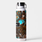 Gepersonaliseerde kleurige zwenken Marble Fluid Ar Waterfles (Achterkant)