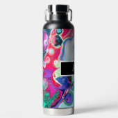 Gepersonaliseerde kleurige zwenken Marble Fluid Ar Waterfles (Voorkant)