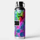 Gepersonaliseerde kleurige zwenken Marble Fluid Ar Waterfles (Achterkant)