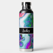 Gepersonaliseerde kleurige zwenken Marble Fluid Ar Waterfles (Links)