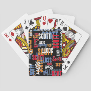 Gepersonaliseerde kleurnaam overal zwart pokerkaarten
