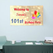 Gepersonaliseerde kleurrijke 101e verjaardag spandoek (Beurs)