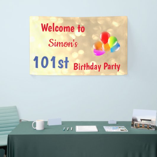 Gepersonaliseerde kleurrijke 101e verjaardag spandoek (Beurs)