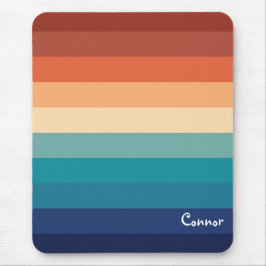 Gepersonaliseerde kleurrijke 80s gradiënt striped  muismat