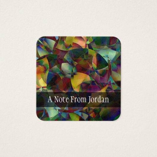 Gepersonaliseerde, kleurrijke Abstracte digitale k Vierkante Visitekaartjes (Voorkant)