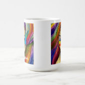 Gepersonaliseerde Kleurrijke Abstracte Kunst Meis Koffiemok (Center)