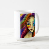 Gepersonaliseerde Kleurrijke Abstracte Kunst Meis Koffiemok (Voorkant rechts)