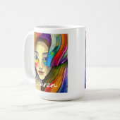 Gepersonaliseerde Kleurrijke Abstracte Kunst Meis Koffiemok (Voorkant links)