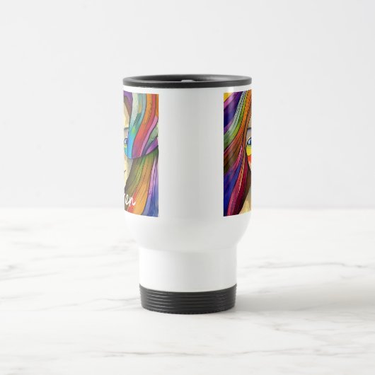 Gepersonaliseerde Kleurrijke Abstracte Kunst  Meis Reisbeker (Center)