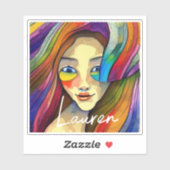 Gepersonaliseerde Kleurrijke Abstracte Kunst  Meis Sticker (Vel)