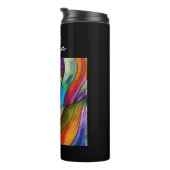 Gepersonaliseerde Kleurrijke Abstracte Kunst  Meis Thermosbeker (Geroteerd rechts)