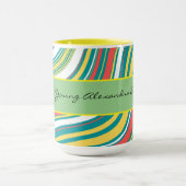 Gepersonaliseerde kleurrijke abstracte patroonverj mok (Midden)