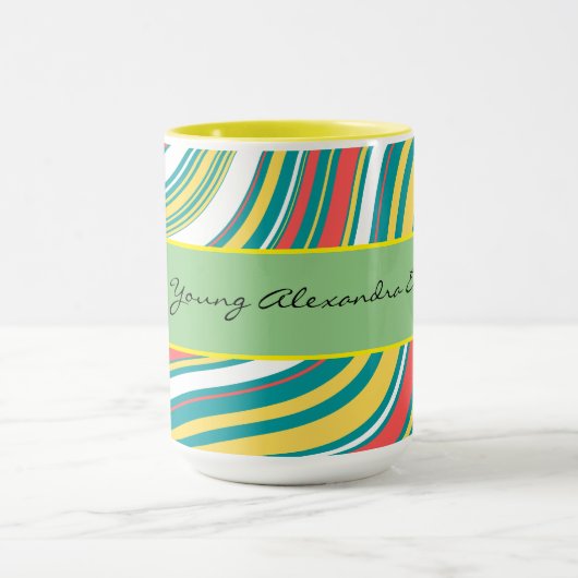 Gepersonaliseerde kleurrijke abstracte patroonverj mok (Midden)