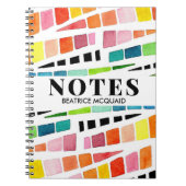 Gepersonaliseerde kleurrijke Abstracte Waterverf P Notitieboek (Voorkant)