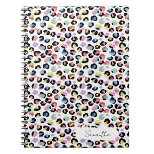 Gepersonaliseerde kleurrijke Animal Print Notitieb Notitieboek