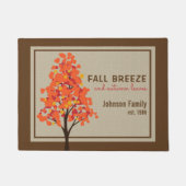 Gepersonaliseerde kleurrijke bladeren Herfst Deurmat (Voorkant)