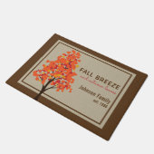 Gepersonaliseerde kleurrijke bladeren Herfst Deurmat (Schuin)