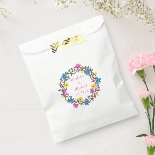 Gepersonaliseerde kleurrijke bloemen die pleisters bedankzakje (Gezegeld)