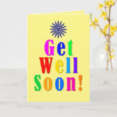 Gepersonaliseerde kleurrijke bloemgeel wordt snel  kaart (Gele Bloem)