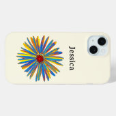 Gepersonaliseerde Kleurrijke Bloemkunst Modern Case-Mate iPhone Case (Achterkant (horizontaal))