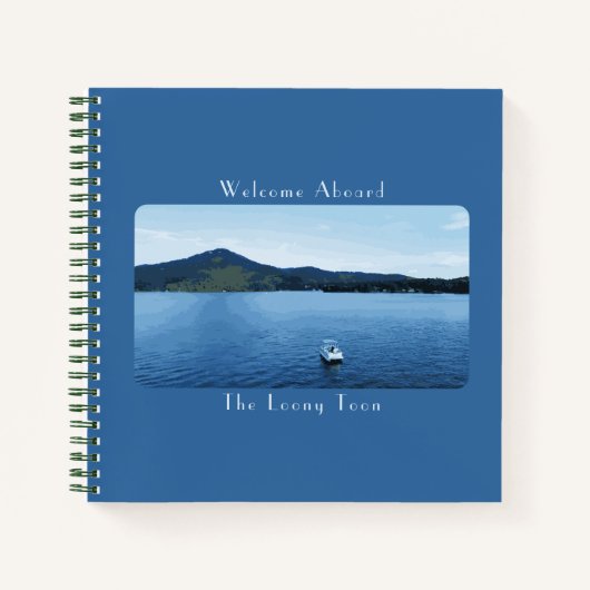 Gepersonaliseerde kleurrijke Boat Decor Ponton Gas Notitieboek (Voorkant)
