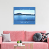 Gepersonaliseerde kleurrijke bootdecoratie ponton  canvas afdruk (Insitu (Woonkamer))