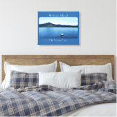 Gepersonaliseerde kleurrijke bootdecoratie ponton  canvas afdruk (Insitu (Slaapkamer))