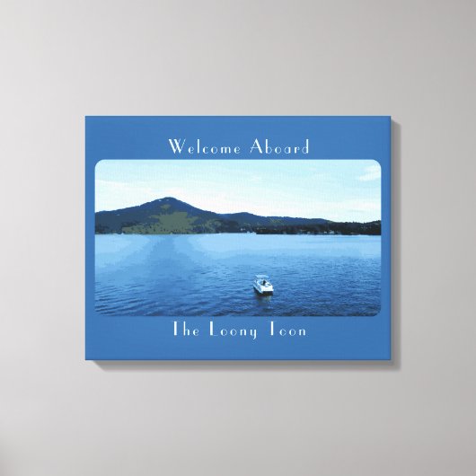 Gepersonaliseerde kleurrijke bootdecoratie ponton  canvas afdruk (Voorkant)