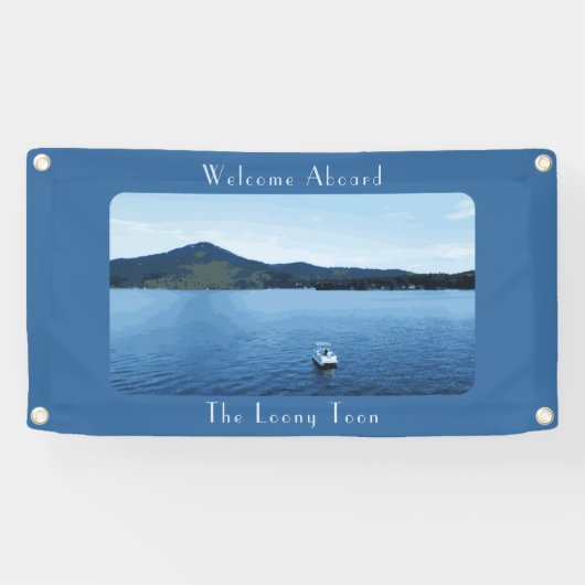 Gepersonaliseerde kleurrijke bootdecoratie ponton spandoek (Horizontaal)