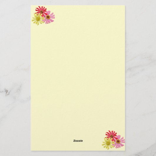 Gepersonaliseerde kleurrijke Cactus Zinnia 5.5 x 8 Briefpapier (Achterkant)