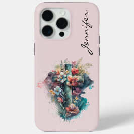 Gepersonaliseerde Kleurrijke Christelijke Cross iP iPhone 15 Pro Max Hoesje