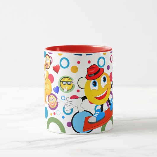 Gepersonaliseerde kleurrijke Comic Emoji Design Mo Mok (Midden)