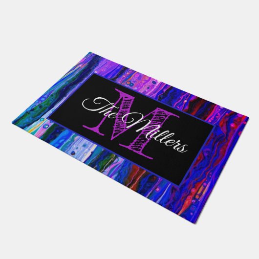 Gepersonaliseerde kleurrijke deurmat (Schuin)