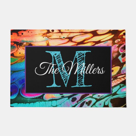 Gepersonaliseerde kleurrijke deurmat (Voorkant)