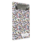 Gepersonaliseerde kleurrijke dierenprint mini klem mini klembord (Schuin)