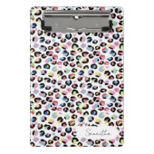 Gepersonaliseerde kleurrijke dierenprint mini klem mini klembord (Voorkant)